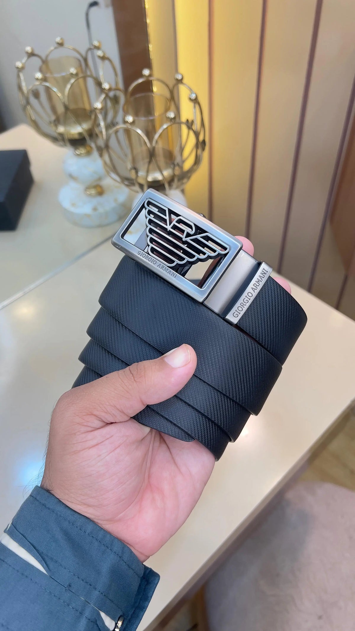 AX ARMANI EXCHANGE PREMIUM QUALITY IMP AUTOLOCK REVERSEABLE BELT WITH OG BOX
