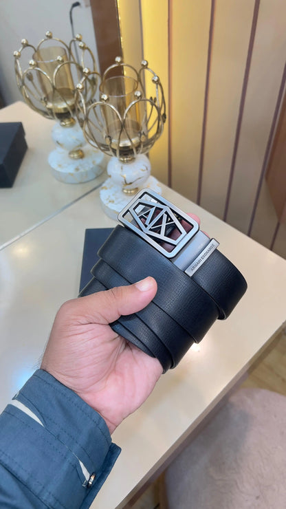 AX ARMANI EXCHANGE PREMIUM QUALITY AUTOLOCK REVERSEABLE BELT WITH OG BOX