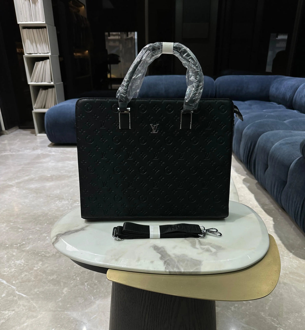 Louis Vuitto n Monogram Luxury Premium Imported Laptop Bag Black