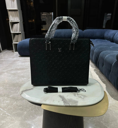 Louis Vuitto n Monogram Luxury Premium Imported Laptop Bag Black