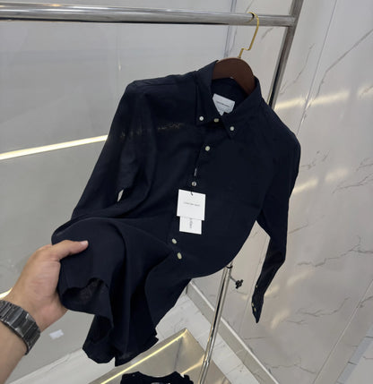 Calvin  Klein Navy Blue Embroidery Logo Work Premium Shirt