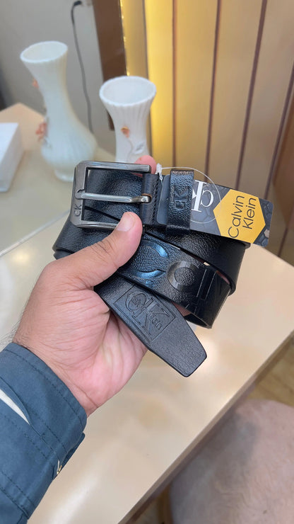 CK CALVIN KLEIN PREMIUM QUALITY IMP EMBOSSED LEATHER BELT WITH OG BOX