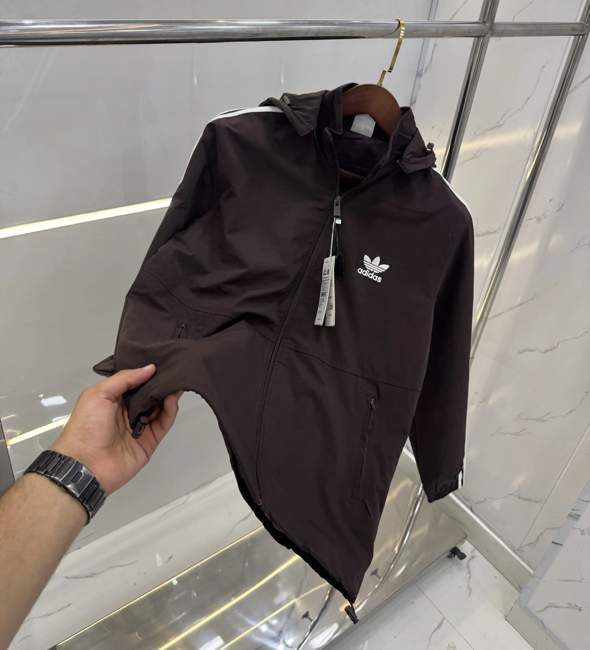 Adida s Brown Premium WindBreaker Jacket