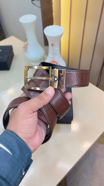 MONT BLANC IMP PREMIUM QUALITY EMBOSSED REVERSEABLE BELT WITH OG BOX