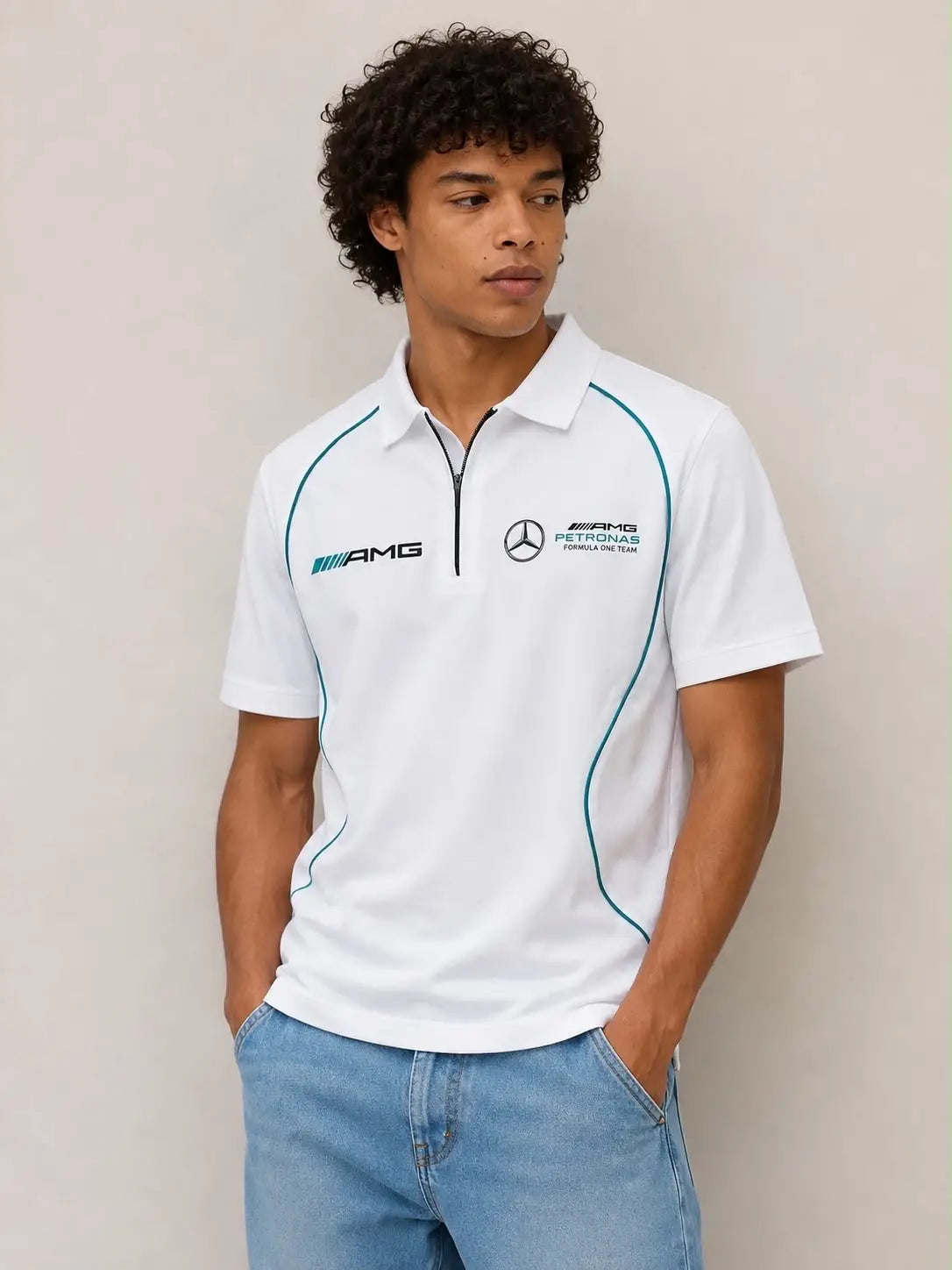 Pum a White Mercedes Edition Premium Polo T-shirt