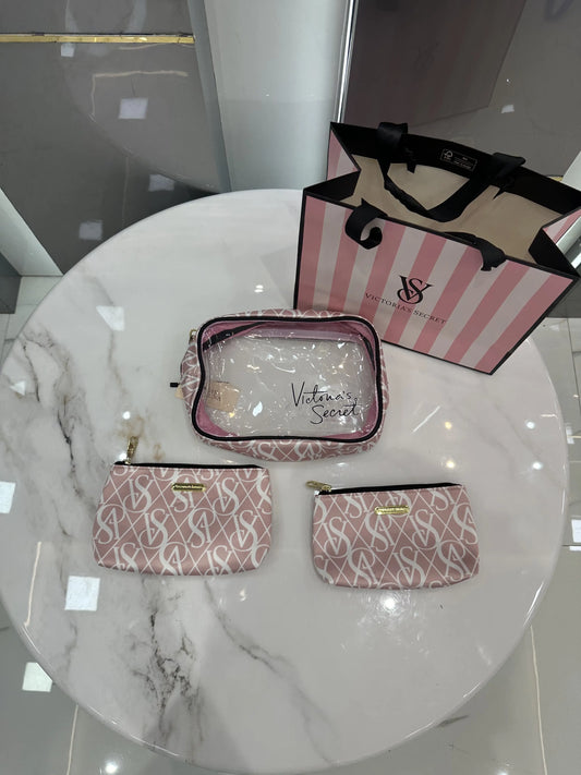 Victorias Secre t Premium Cosmetic Pouch Combo With Carry Bag vs10