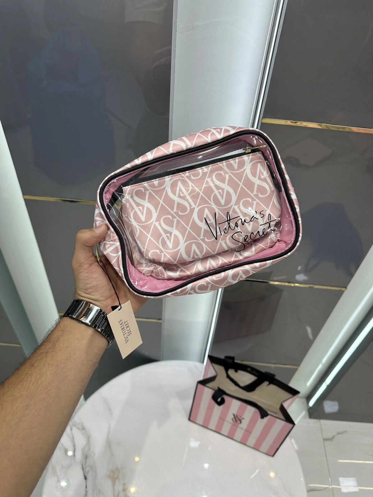 Victorias Secre t Premium Cosmetic Pouch Combo With Carry Bag vs10
