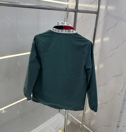 Tomm y Hilfige r Green White Reversible Imported WindBreaker Jacket