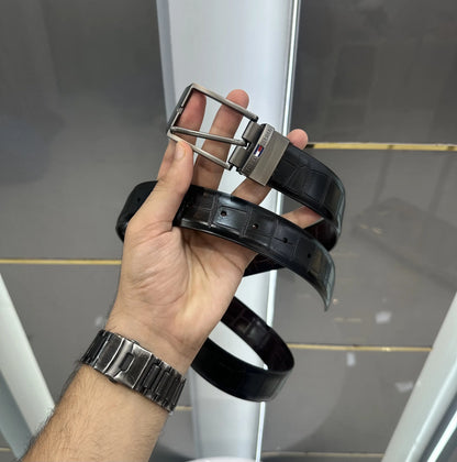 Tommy Hilfige r Premium Imported Belt Silver Black th78