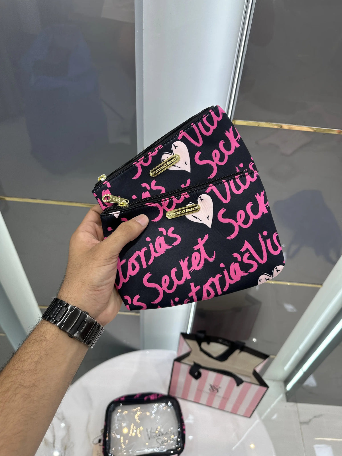 Victorias Secre t Premium Cosmetic Pouch Combo With Carry Bag vs20