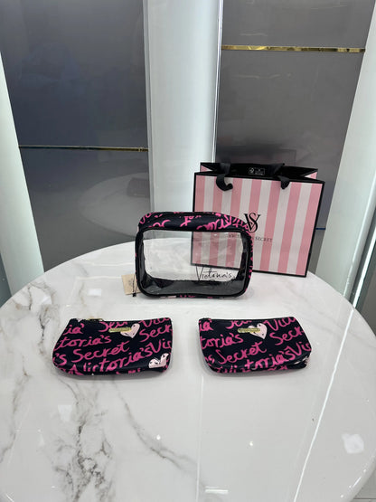 Victorias Secre t Premium Cosmetic Pouch Combo With Carry Bag vs20