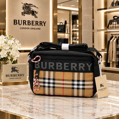 Burberr y Premium Cross Body Bag Beige With Magnetic Box