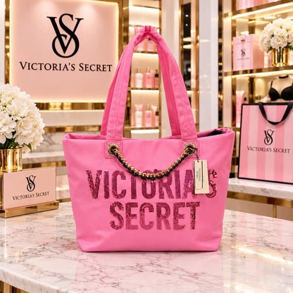 Victorias Secre t Luxury Tote Bag Pink With Carry Bag vs320