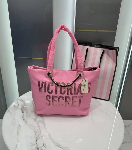 Victorias Secre t Luxury Tote Bag Pink With Carry Bag vs320