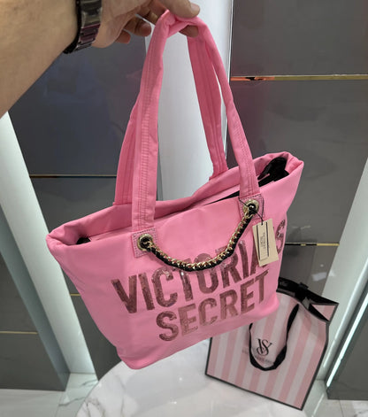 Victorias Secre t Luxury Tote Bag Pink With Carry Bag vs320