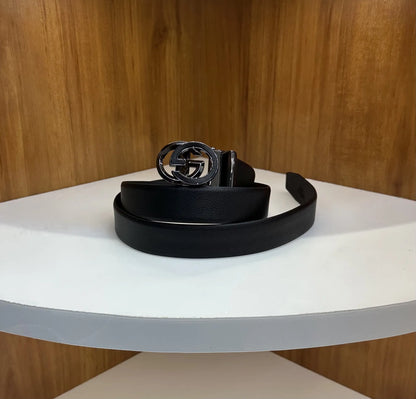 Gucc i Premium Imported Belt Grey Black Autolock g9089