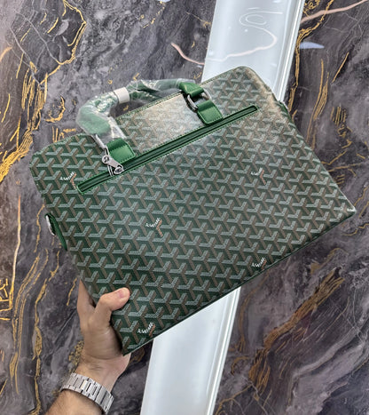 Goyar d Luxury Premium Imported Laptop Bag Green g112