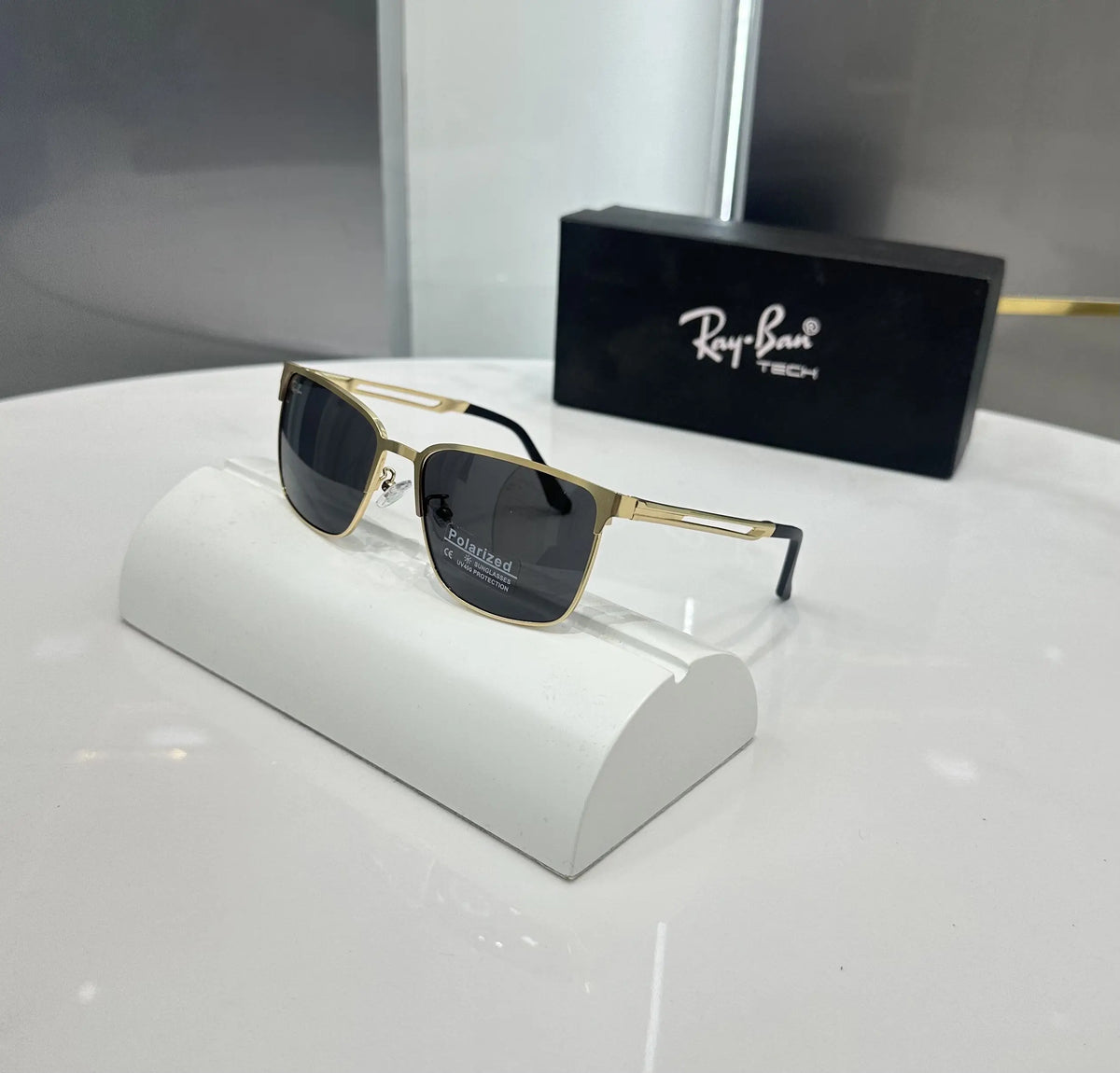 RayBan Gold Black Premium Shades 2825