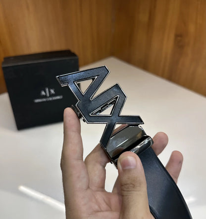 Armani Exchang e Premium Imported Belt Grey Black Autolock g9089