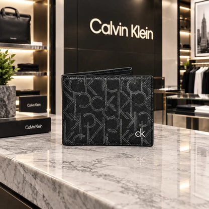 Calvin Klei n Premium Mongram Wallet Black Ck34
