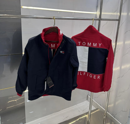 Tomm y Hilfige r Blue & Red Reversible Imported WindBreaker Jacket