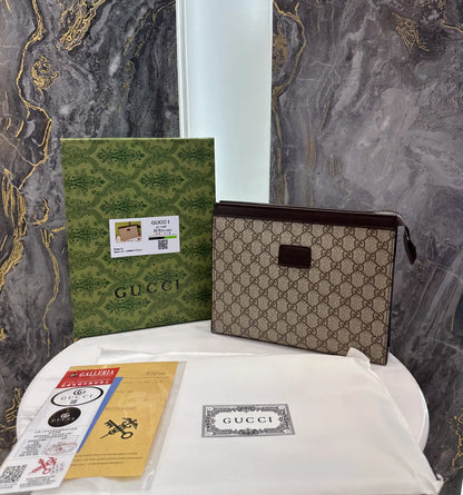 Gucc i Luxury Unisex Pochette Blue With Box Beige g24