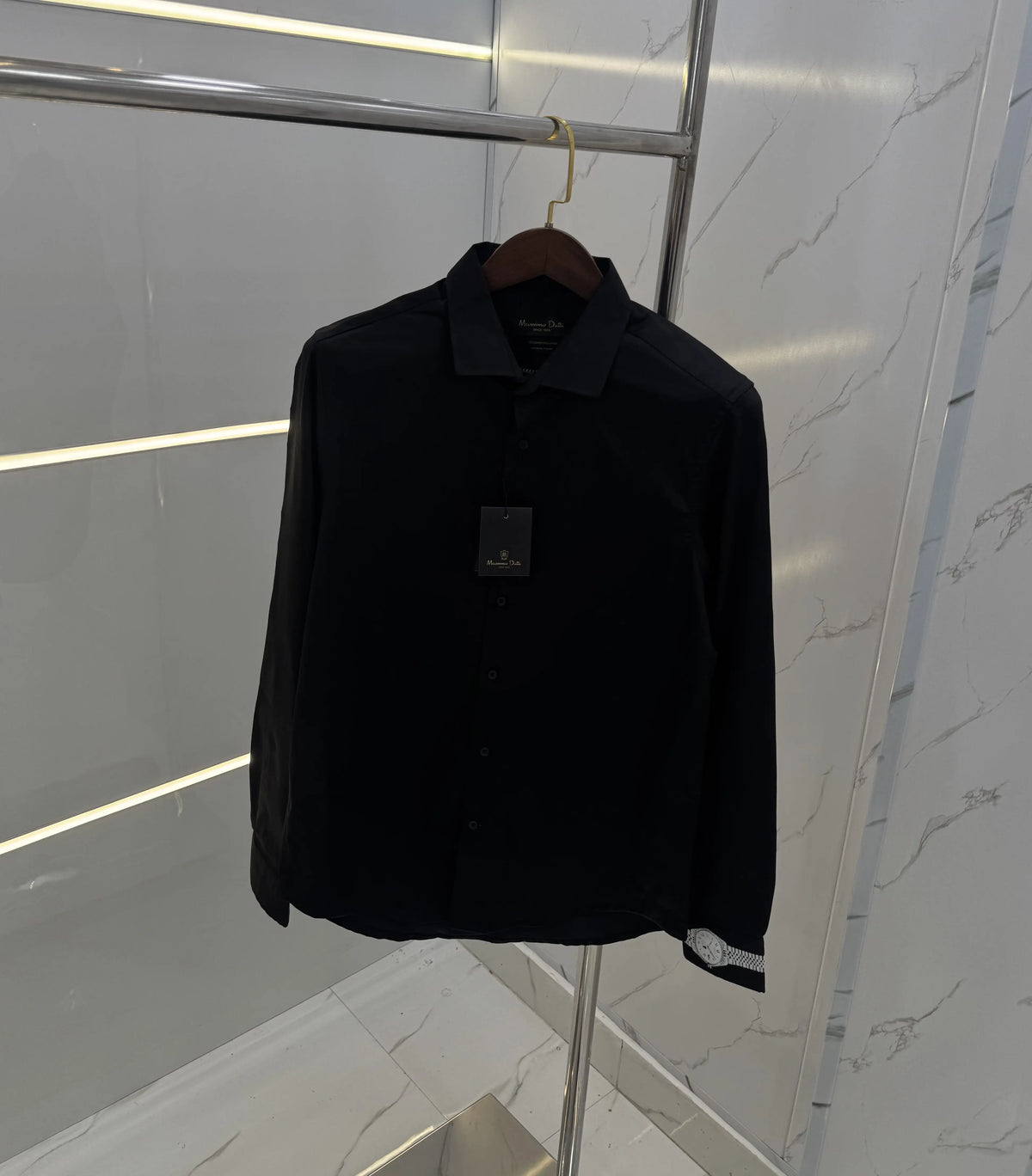 Massimo Dutti Black Watch Logo Imported Shirt