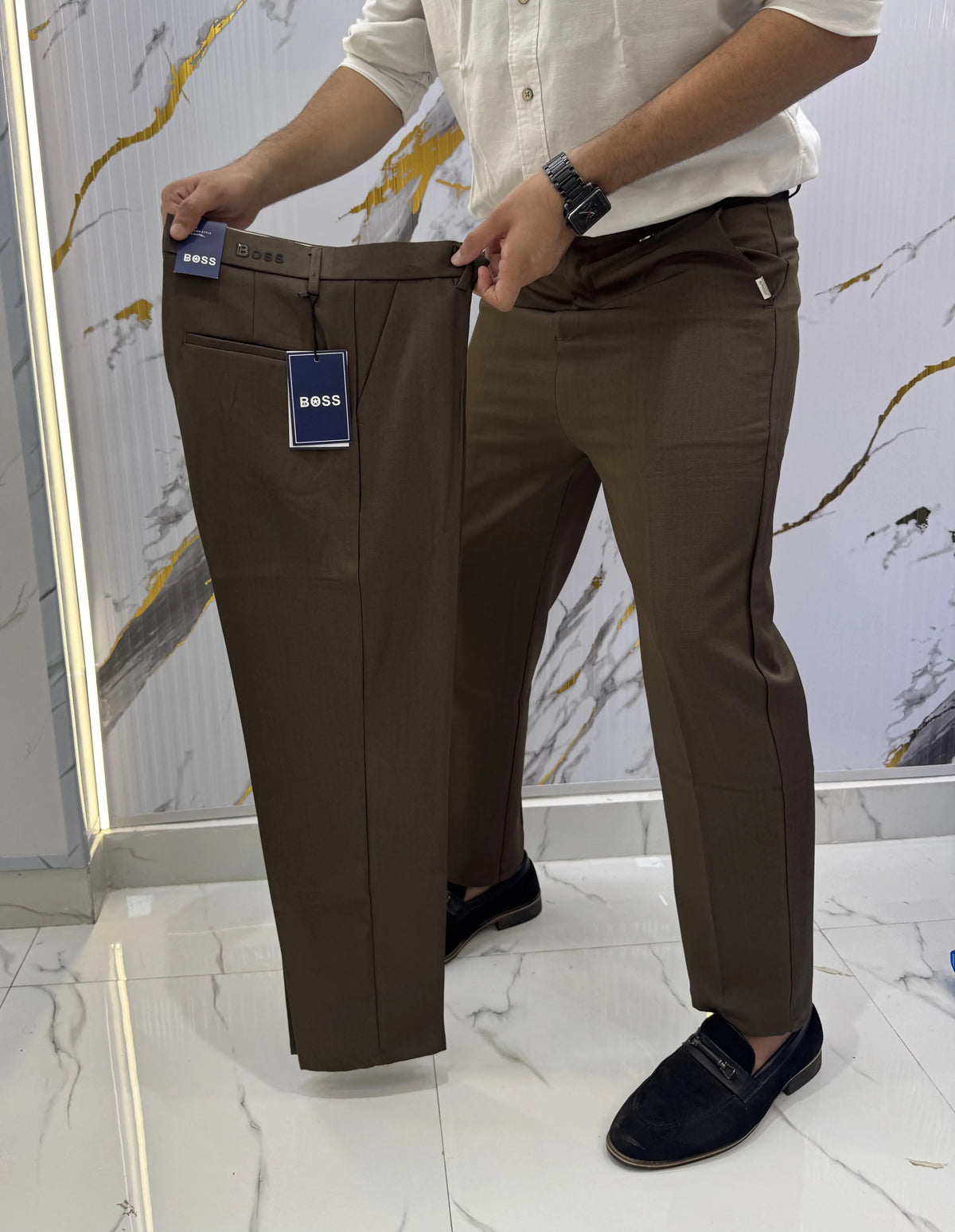 Hug.o  Bos.s Brown Imported Korean Trouser