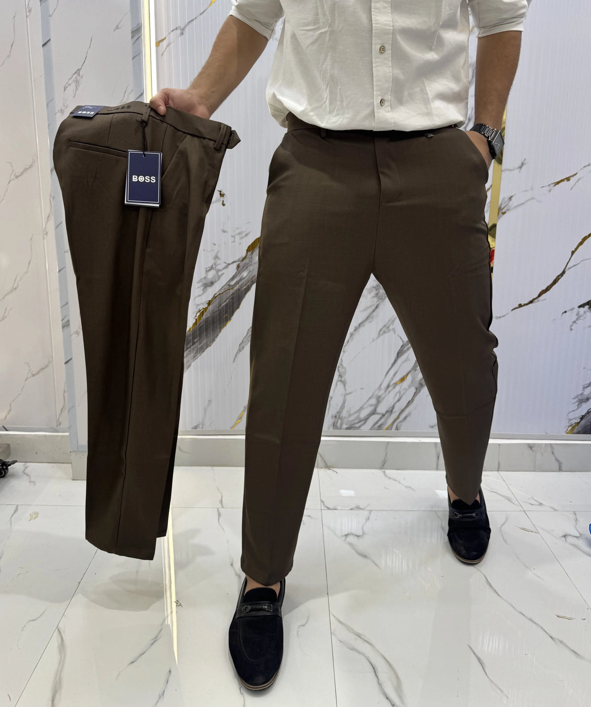Hug.o  Bos.s Brown Imported Korean Trouser