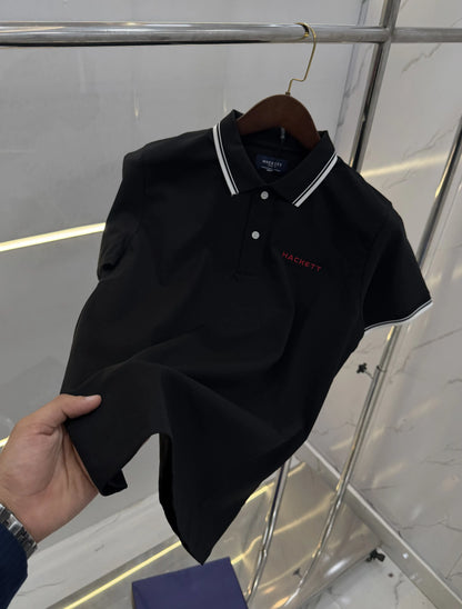 Hacket Black Embroidery Work Premium Polo T-shirt With Box