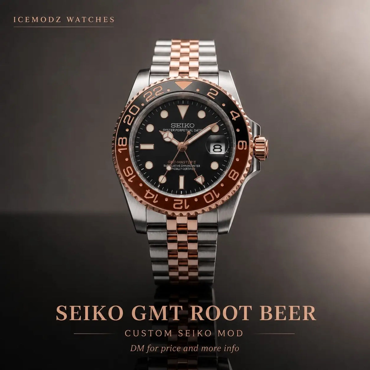 Seiko MOD GMT Root Beer Heavy Shift Movement