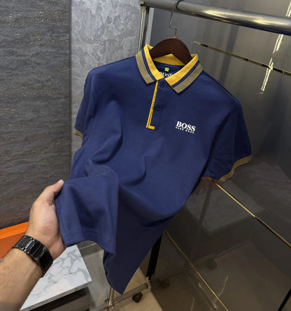 Hugo Bos s Blue Logo Work Premium Polo T-shirt