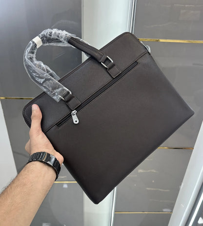 Mont Blan c Luxury Premium Imported Black Laptop Bag Brown mb607