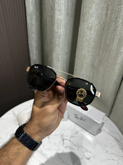 RayBan Gold Black Premium Shades 943