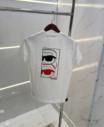 Karl Lagerfeld White Logo Print Premium T-Shirt