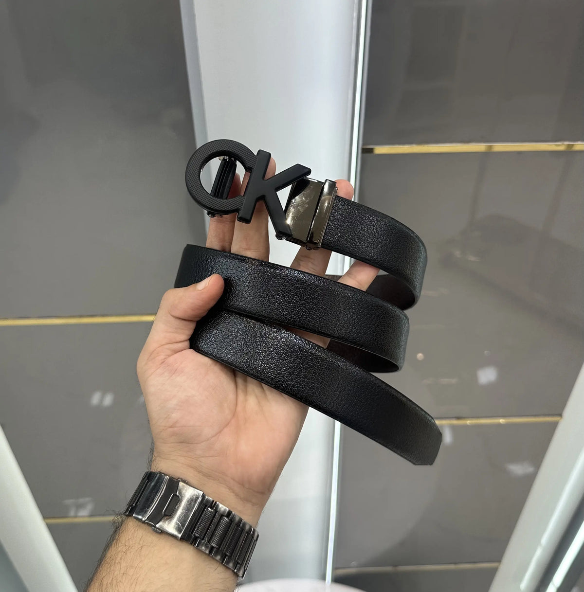 Calvin Klei n  Premium Imported Belt Autolock Black ck880