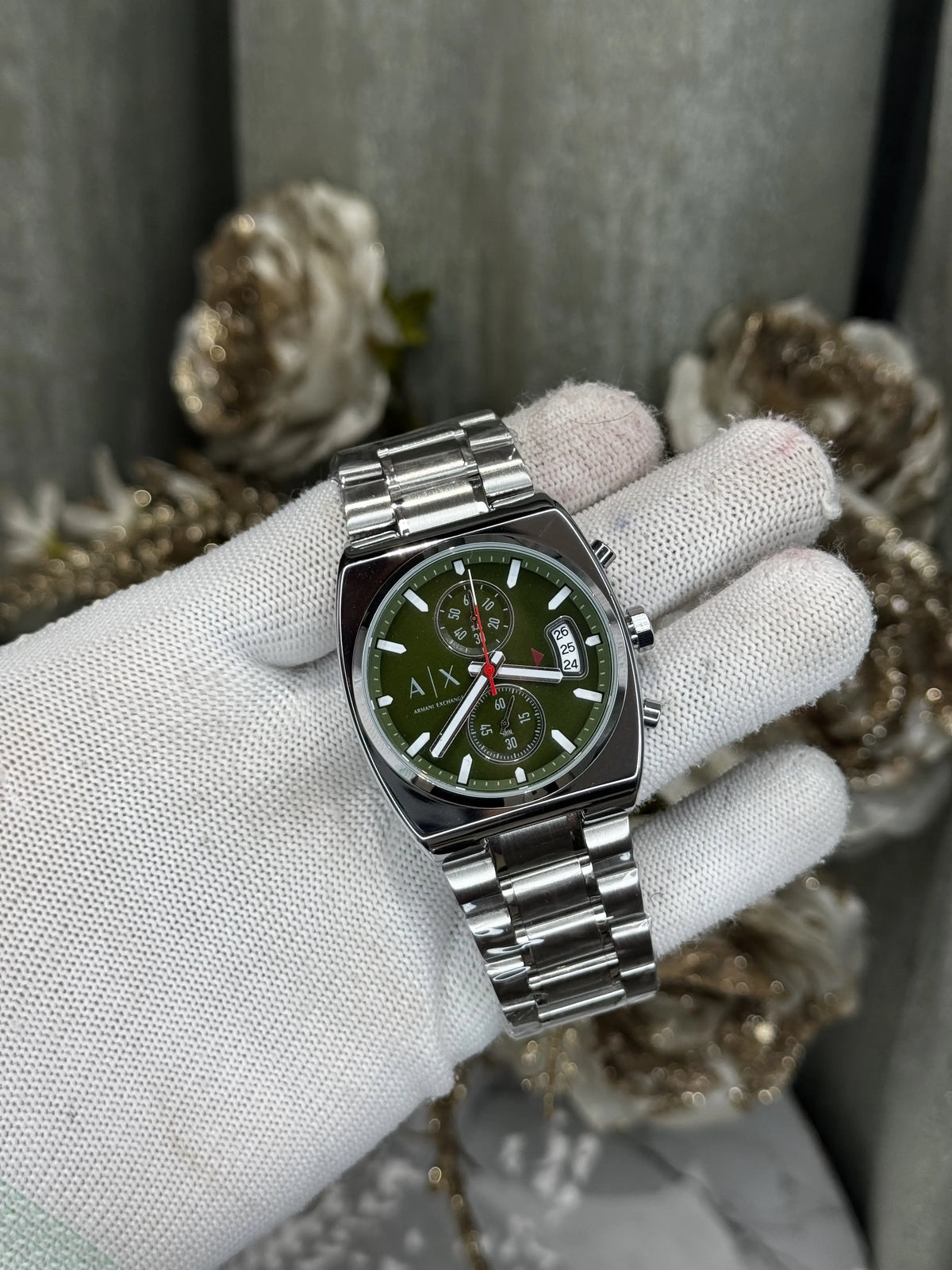 Arman i Exchange Oliver Silver Green Metal Premium Watch