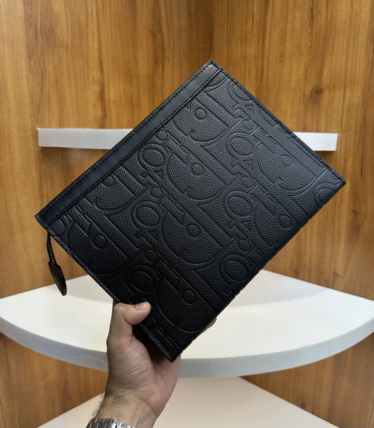 Dio r Monogram Luxury Unisex Pochette Blue With Box Balck d16