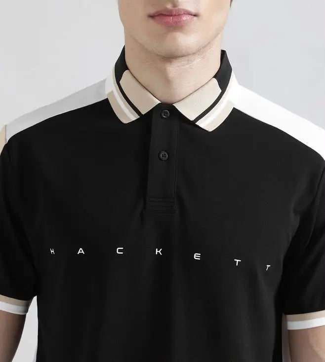 Hacket Black Logo Work Premium Polo T-Shirt