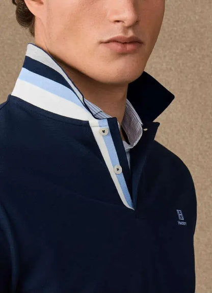 Hacket Navy Blue Logo Work Premium Polo T-Shirt