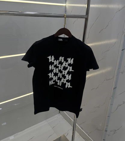 Kar l Lagerfeld Black Logo Print Premium T-Shirt