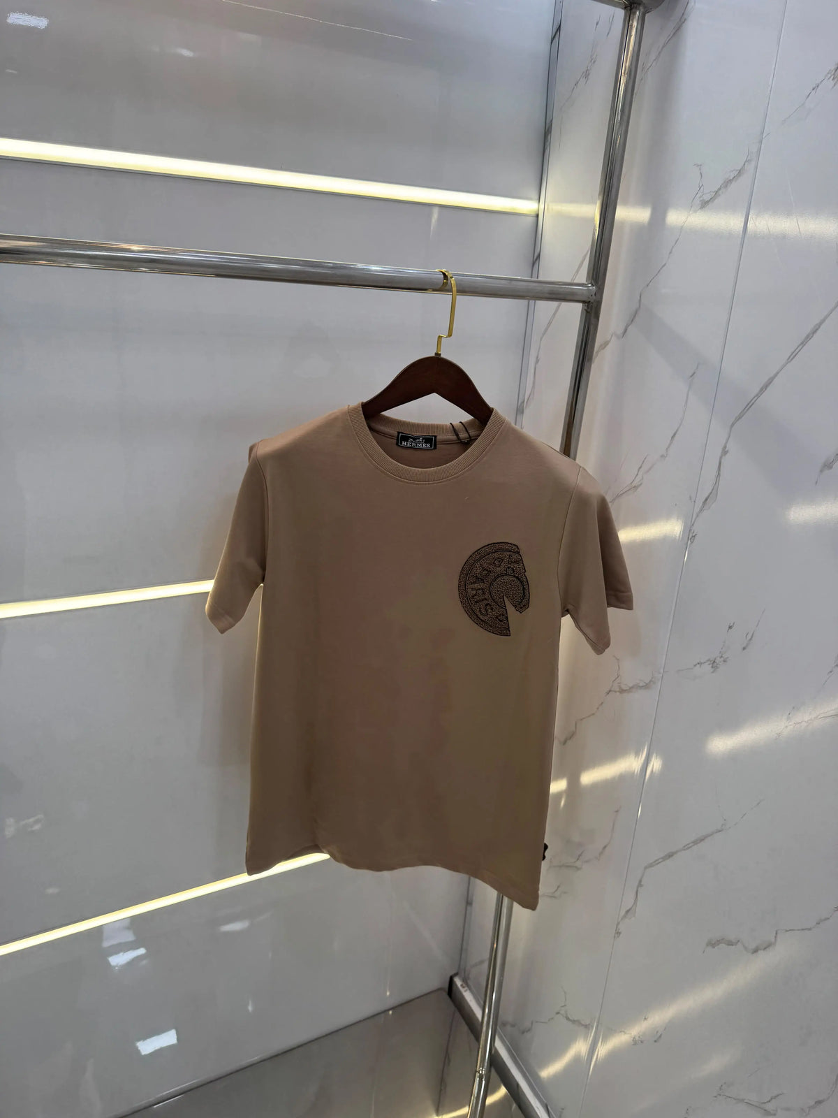 Herme s Brown Logo Work Premium T-Shirt