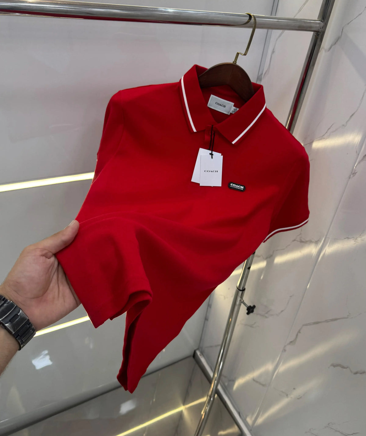 Coac h Red Imported Polo T-Shirt