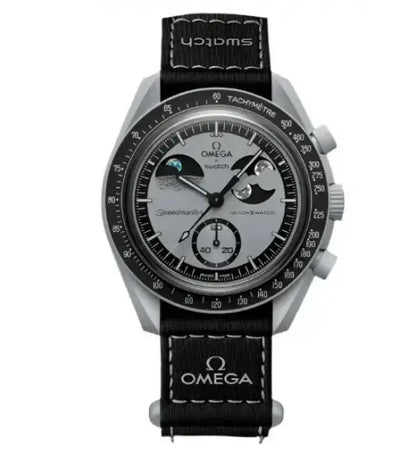 OMEGA_ SWATCH_SPEEDMASTER MOONSWATCH silver Black