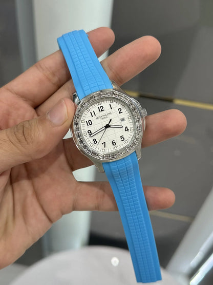 Patek Aquanaut Silver Blue Diamond Premium Watch