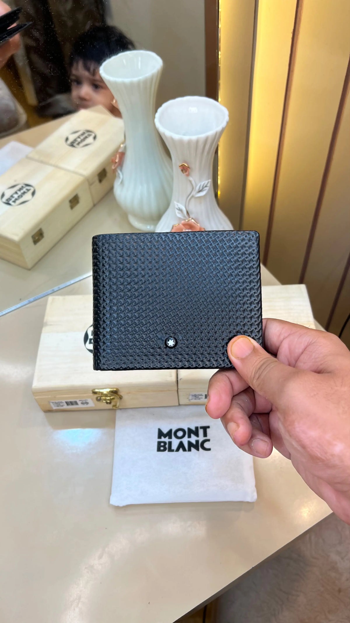 MONT BLANC IMP PREMIUM QUALITY WALLETS WITH OG WOODEN BOX