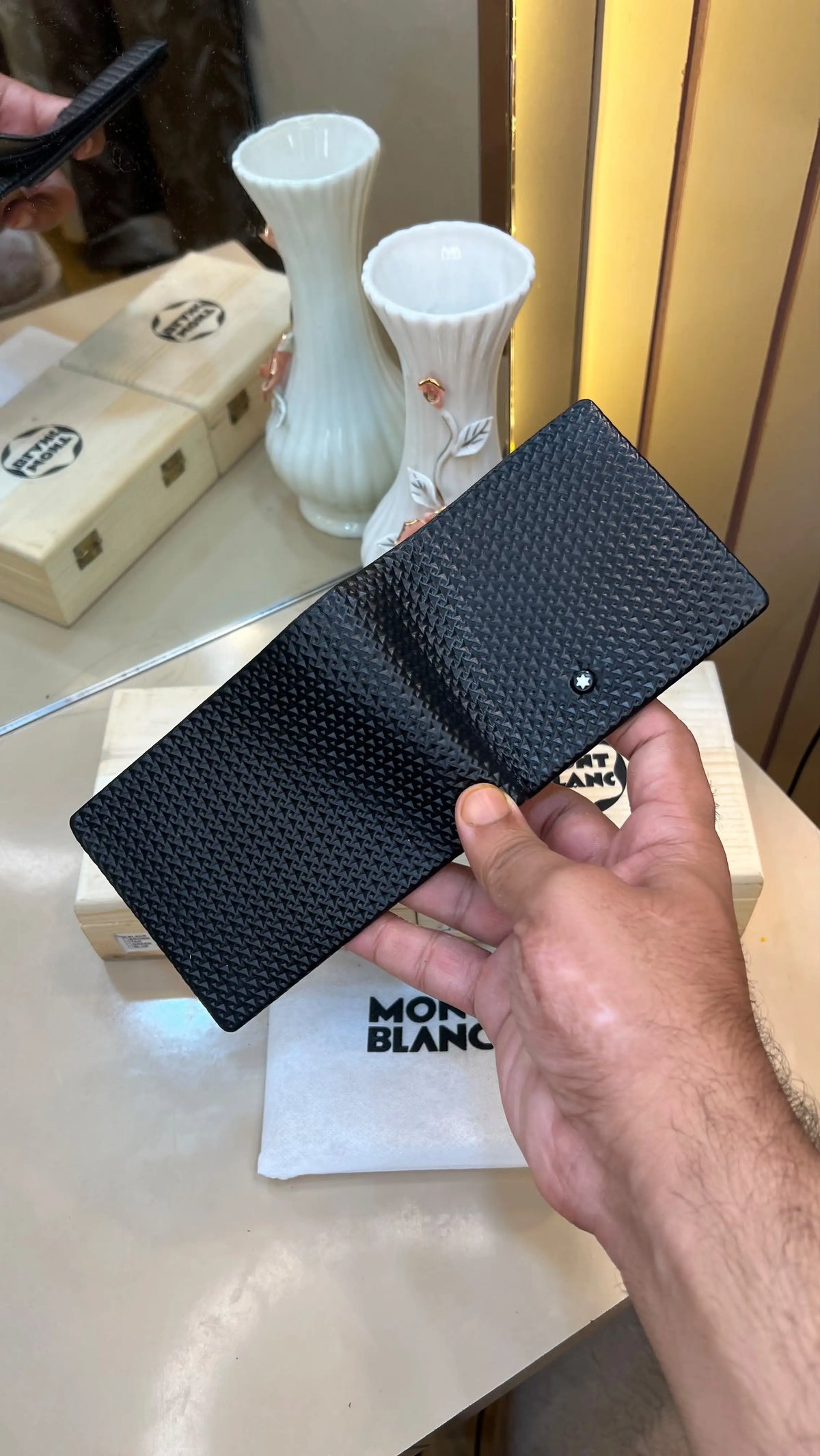 MONT BLANC IMP PREMIUM QUALITY WALLETS WITH OG WOODEN BOX