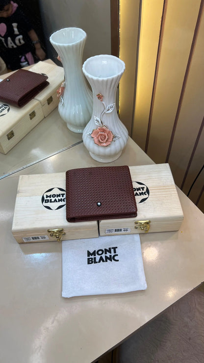 MONT BLANC IMP PREMIUM QUALITY WALLETS WITH OG WOODEN BOX