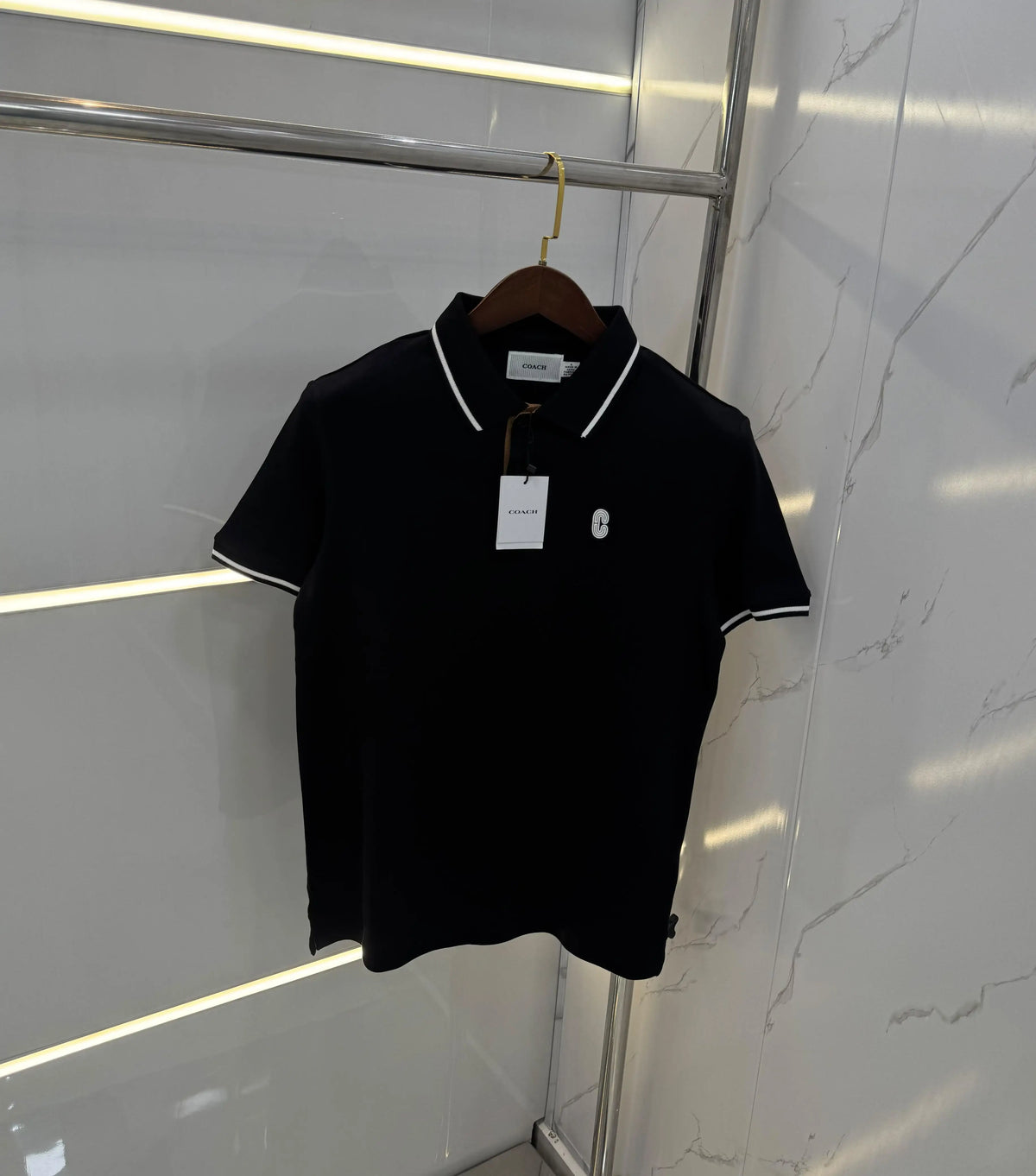Coac h Black Imported Polo T-Shirt