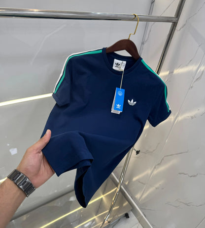 Adidas Navy Blue  Logo Print Imported  T-Shirt